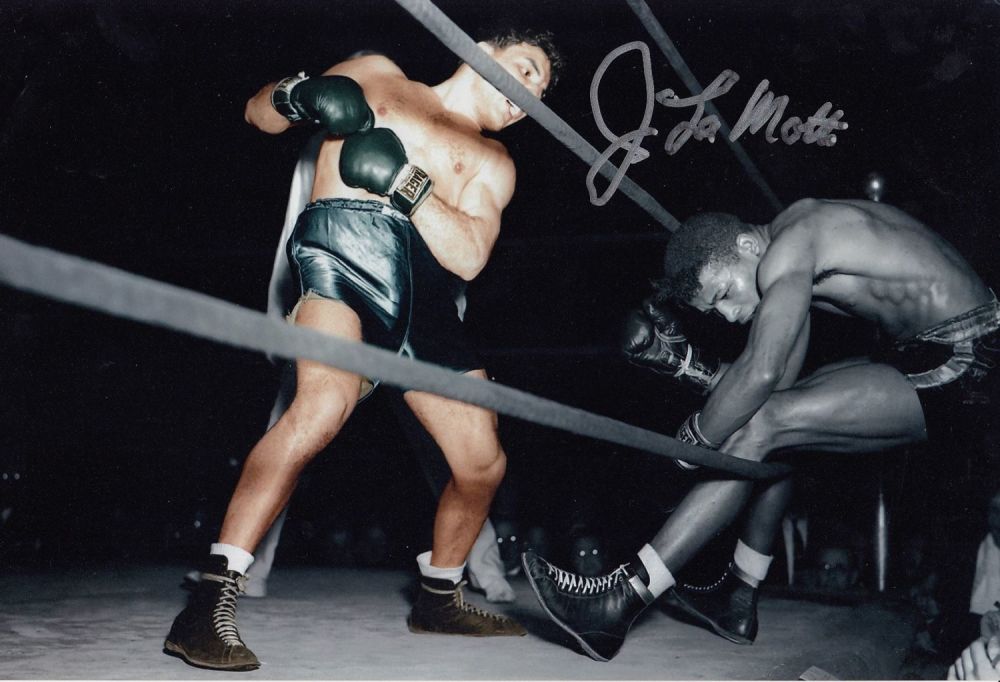 Lot 74: Autographed Jake LaMotta 1943 12 X 8 Photo...