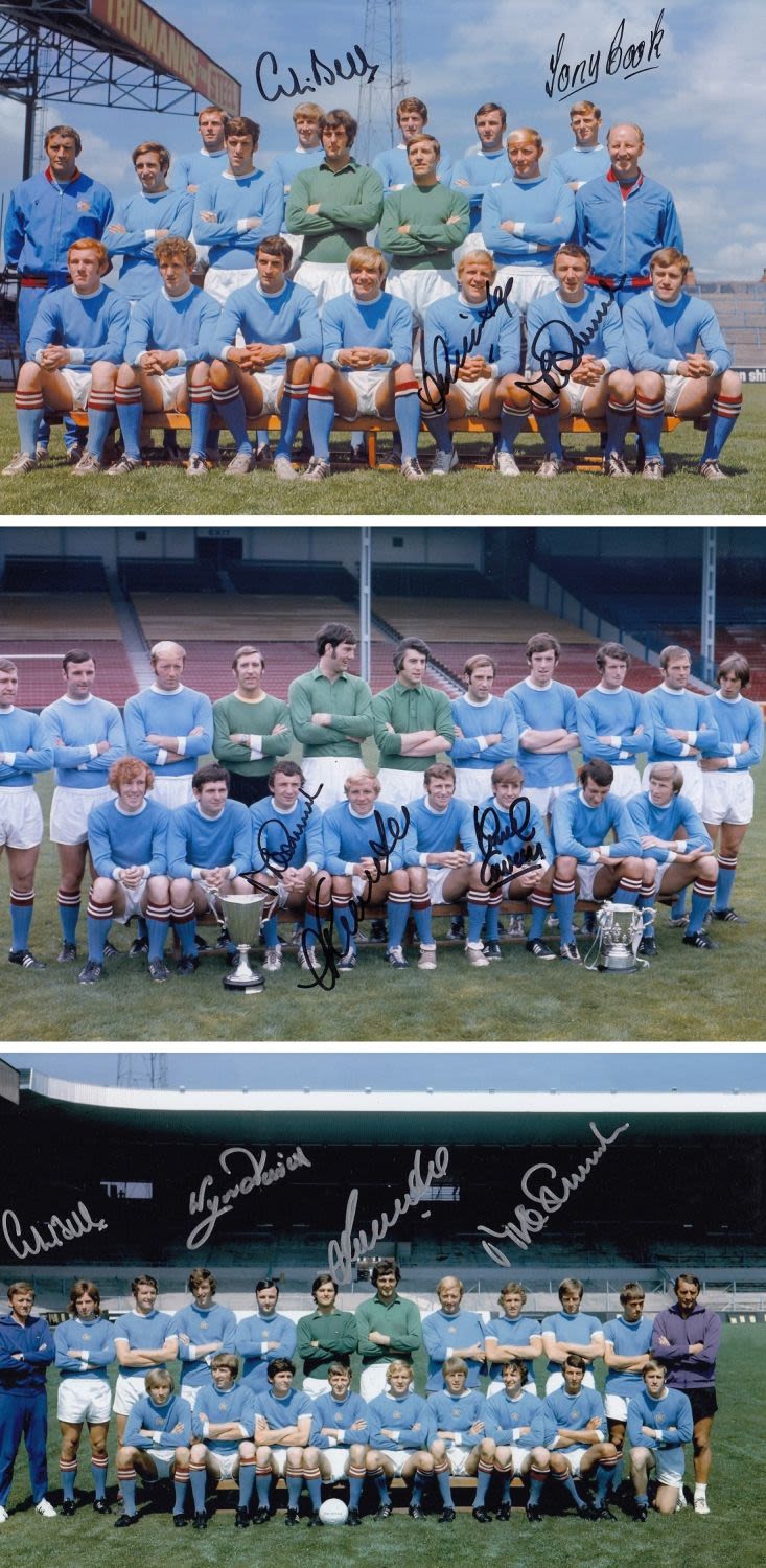 Lot 100: Autographed Manchester City 12 X 8 Photos -...