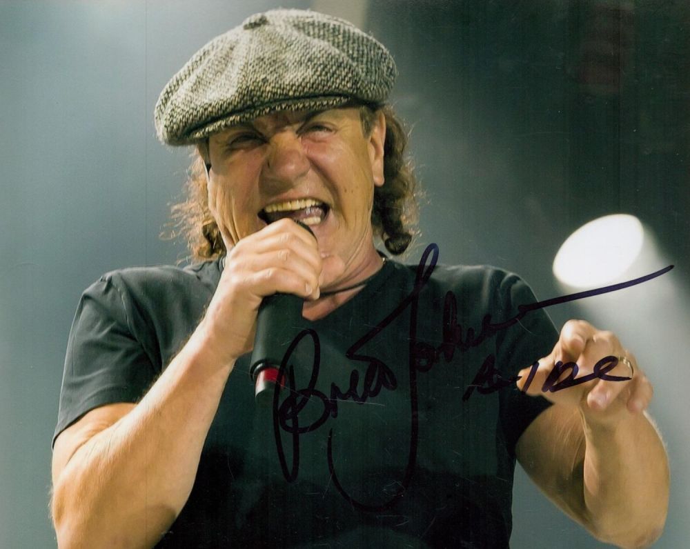Lot 104: Brian Johnson signed AC/DC 10x8 colour photo. Good...