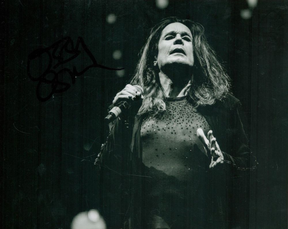 Lot 110: Ozzy Osbourne signed 10x8 black and white photo....