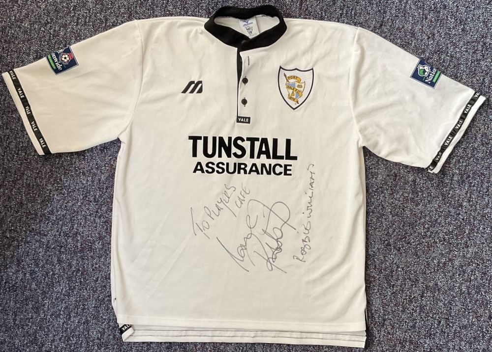 Lot 126: Robbie Williams signed Port Vale Home Football Shirt...