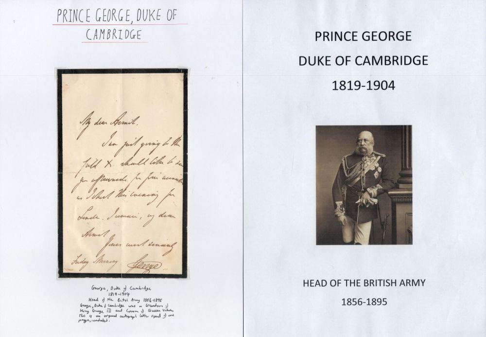 Lot 168: Prince George Duke of Cambridge signed 7x5 ALS...