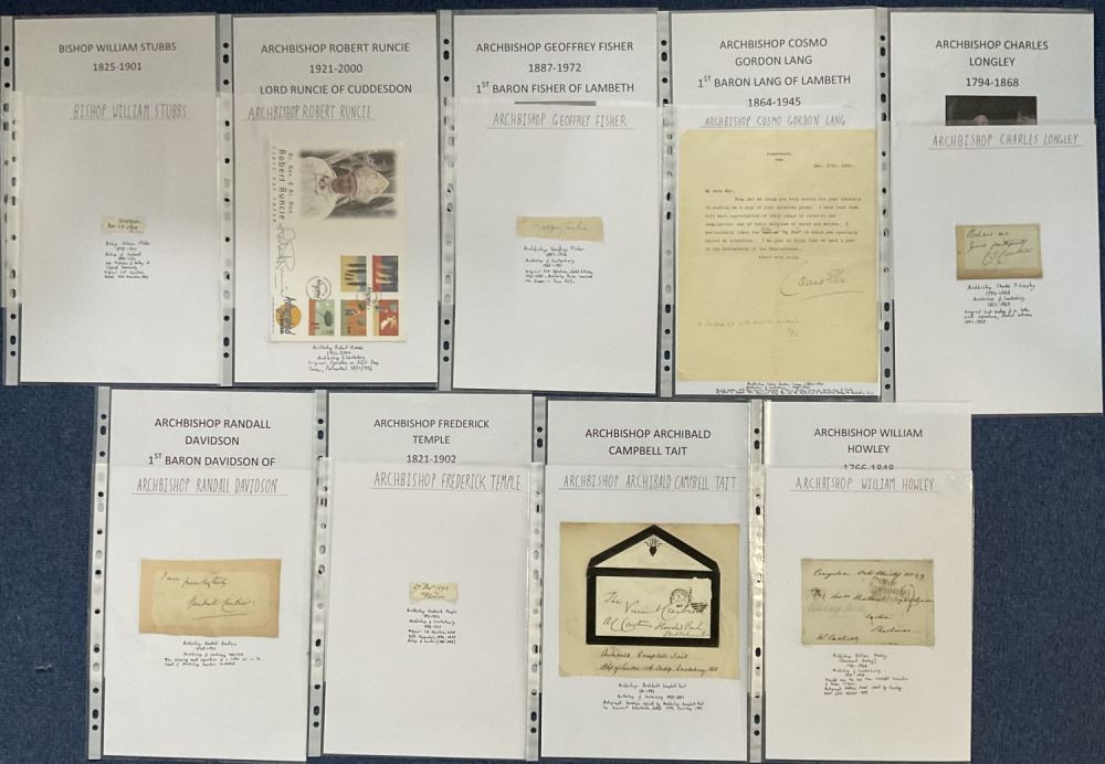Lot 171: Archbishop of Canterbury Collection includes 9 signature pieces...