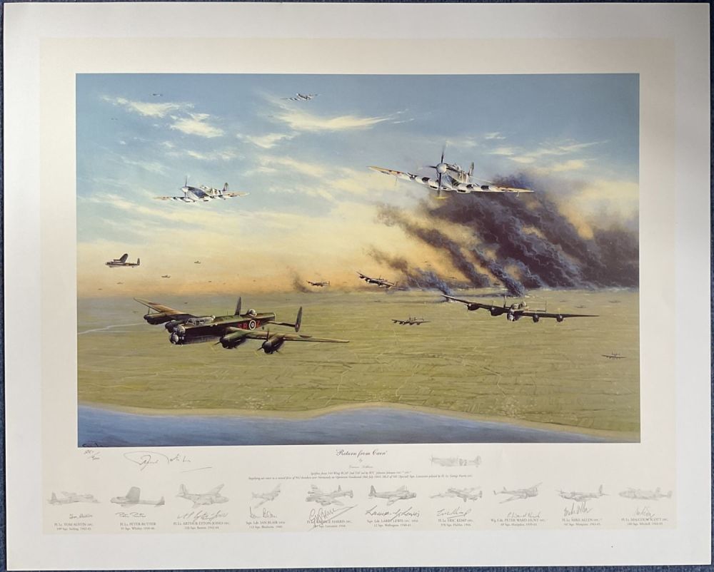 Lot 185: WW2 Colour Print Return From Caen by Graeme...