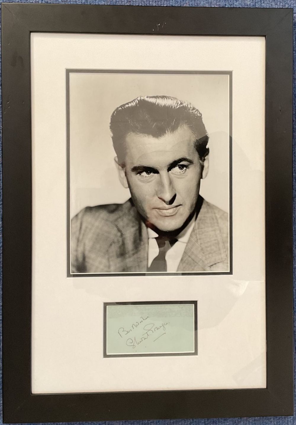 Lot 193: Stewart Granger 20x14 mounted and framed signature piece...