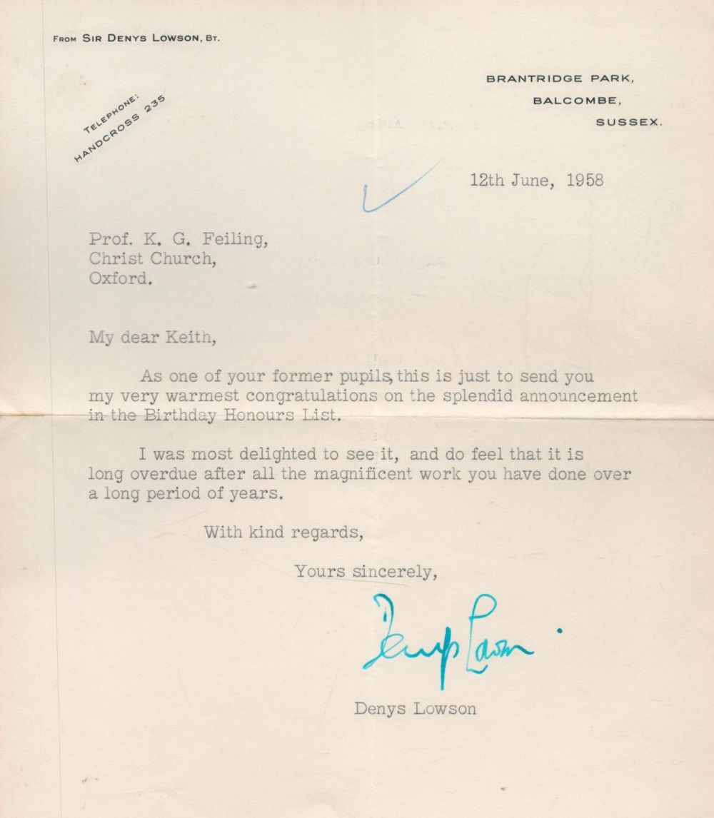 Lot 160: Lord Mayor of London in 1950-51 Sir Denys...