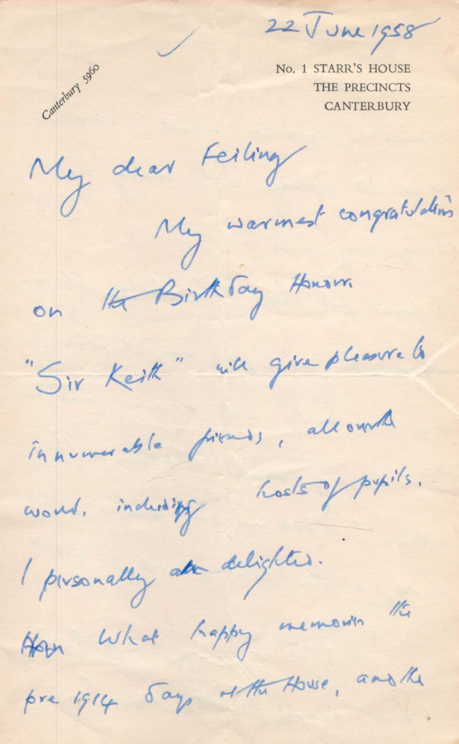 Lot 161: Former Dean of Canterbury George K. A. Bell...
