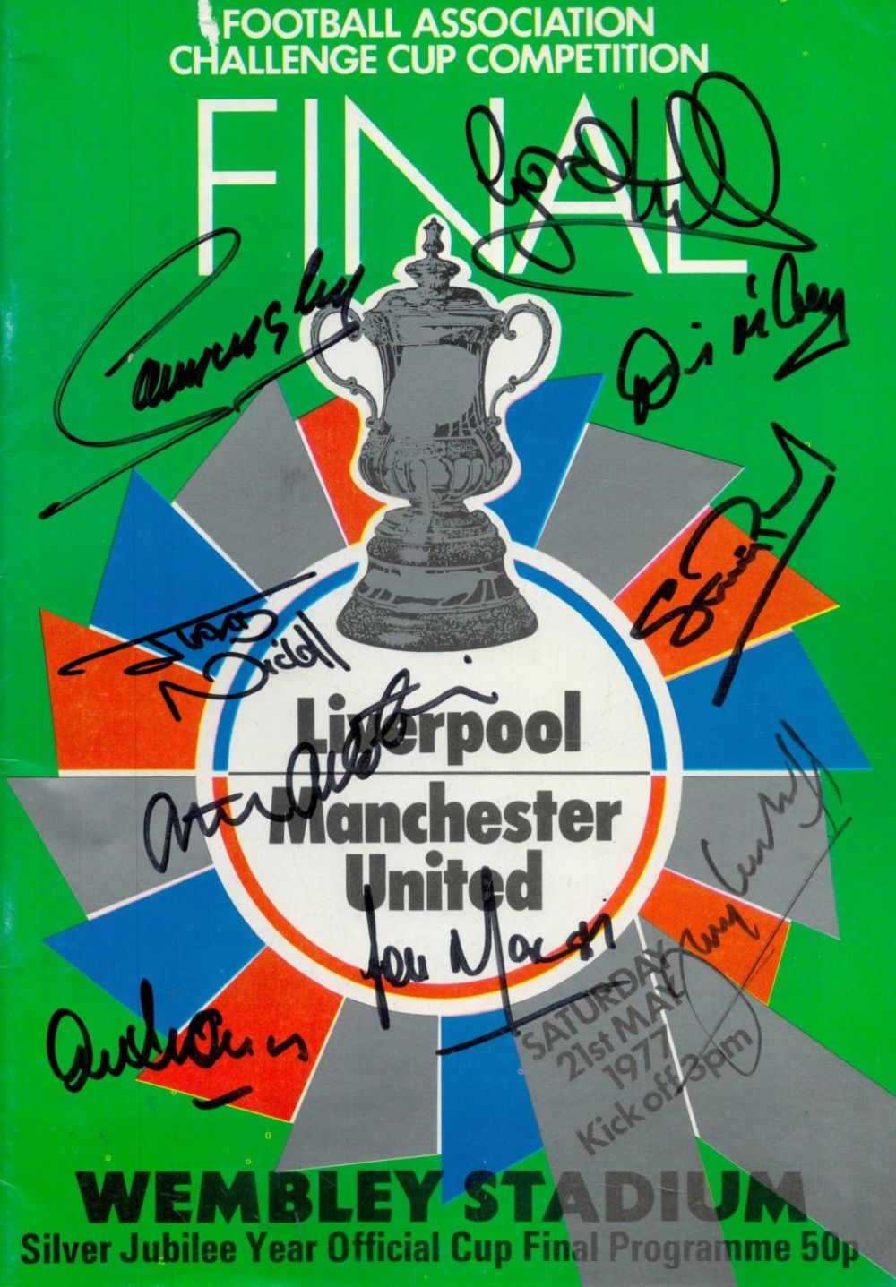 Lot 168: 9 Signed Liverpool V Man Utd Cup Final...
