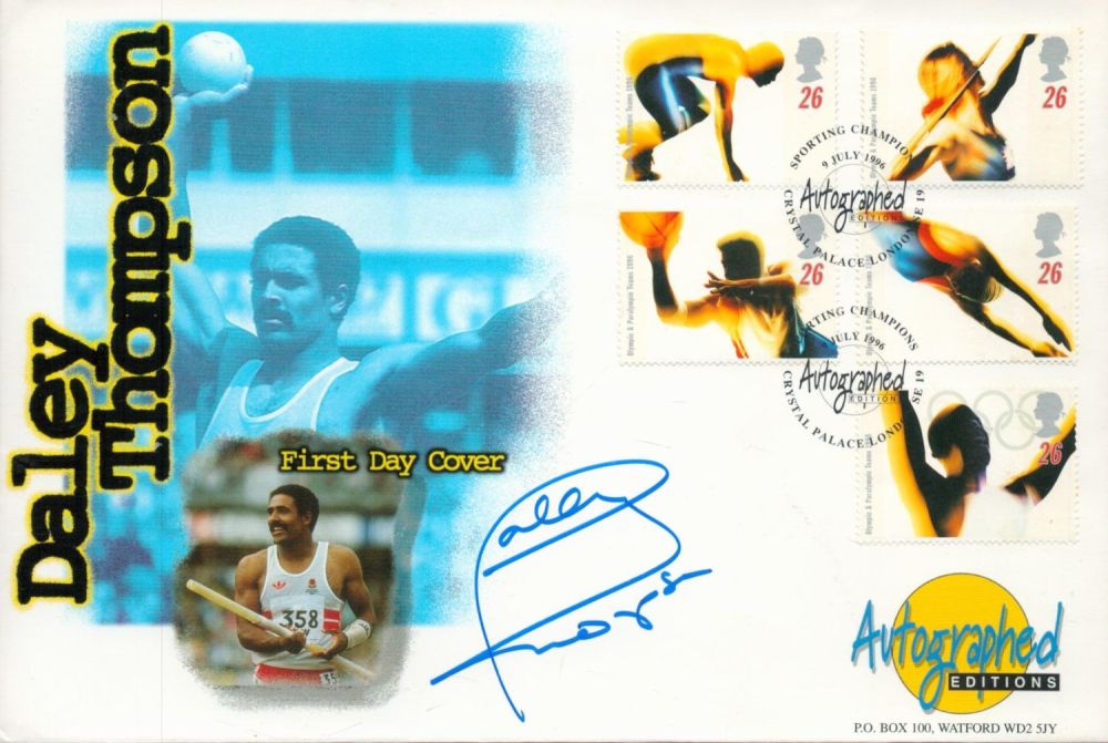 Lot 185: British decathlete Daley Thompson Signed Personal Autograph Editions...