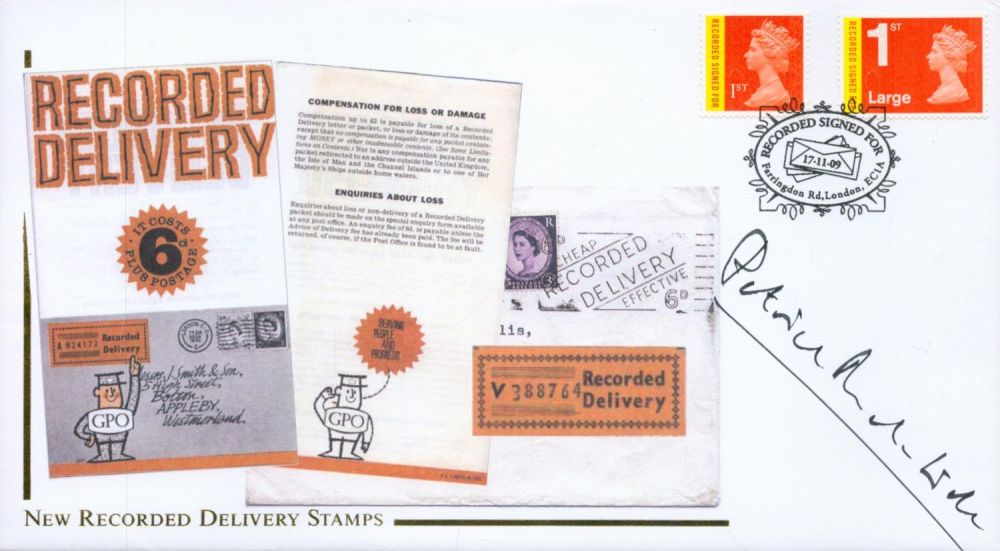 Lot 205: Patrick Malahide Signed New Recorded Delivery Stamps FDC....
