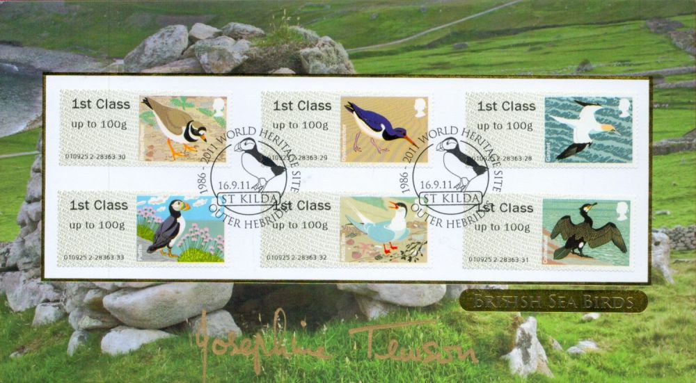 Lot 211: Josephine Tewson Signed British Sea Birds FDC. 6...
