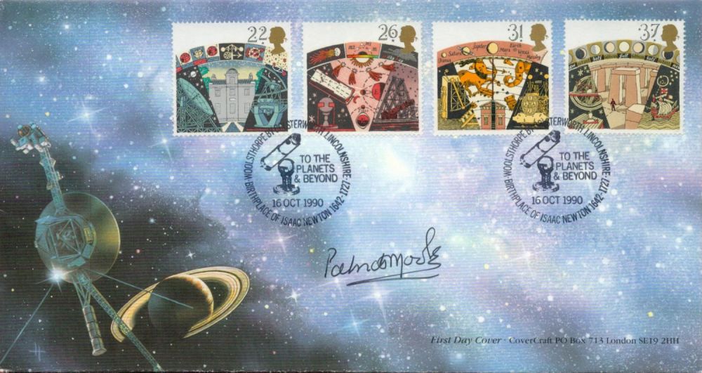 Lot 215: Patrick Moore Signed Space Themed First Day Cover....