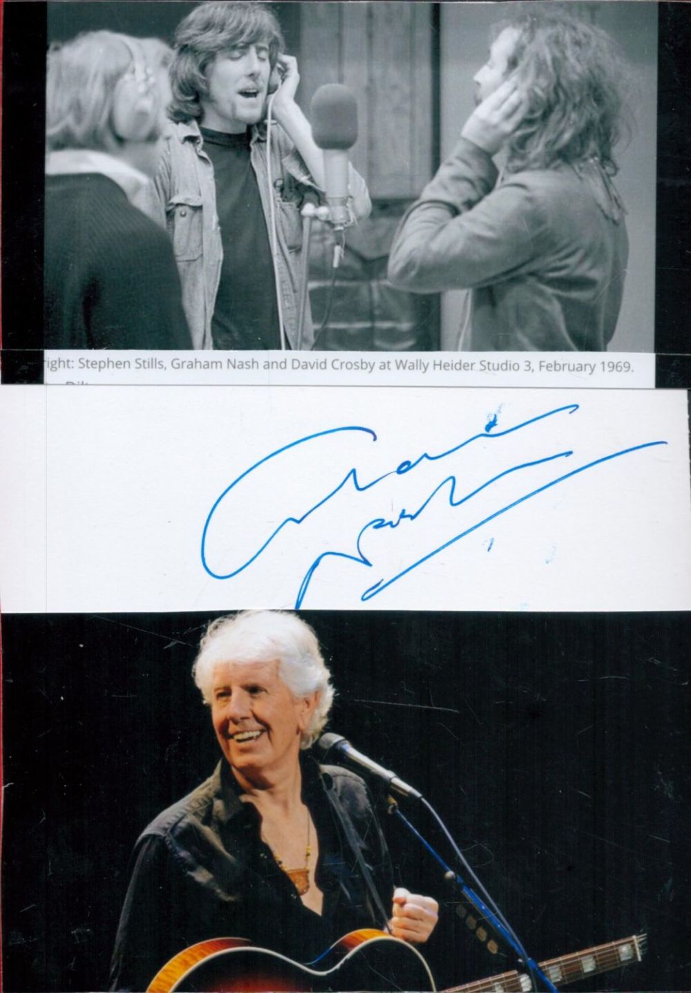 Lot 229: British Musician Graham Nash Signed Signature Piece with...