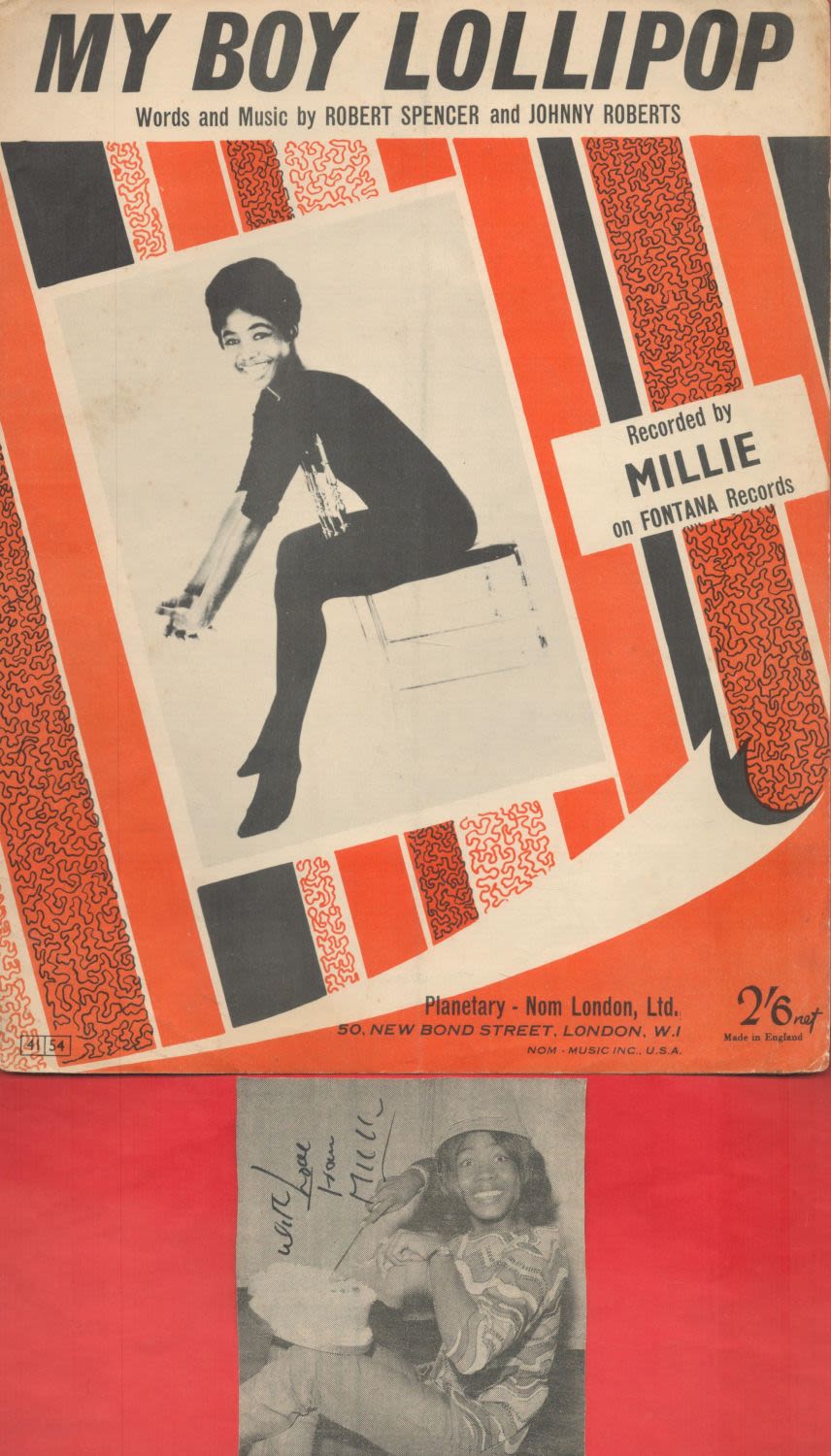Lot 239: Millie Small Signed Newspaper Clipping With My Boy...