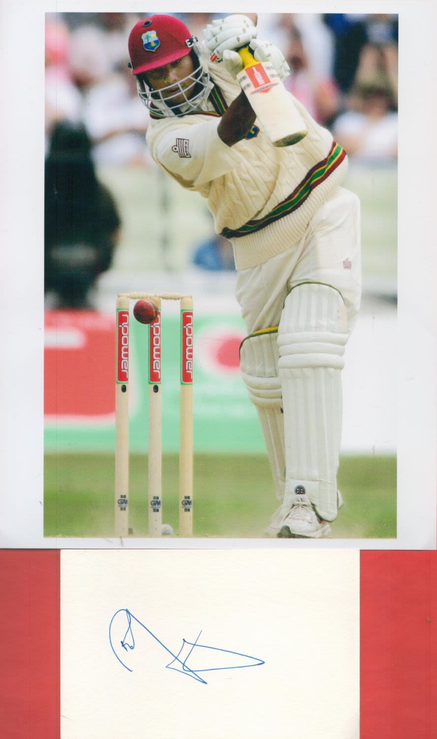 Lot 254: Cricket West Indian Captain Ramnaresh Sarwan Signed Signature...