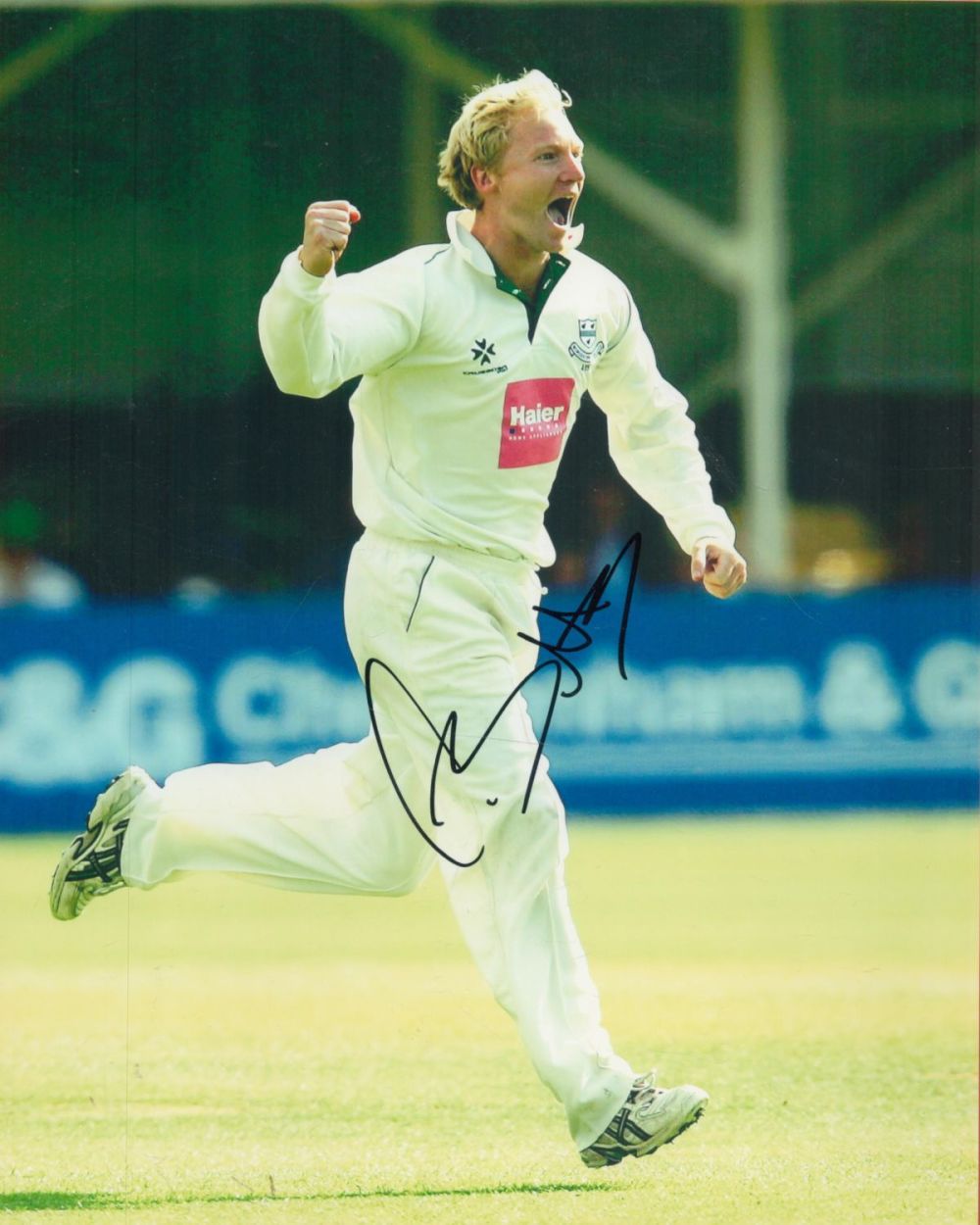 Lot 263: Former England Cricketer Gareth Batty Signed 10x8 inch...