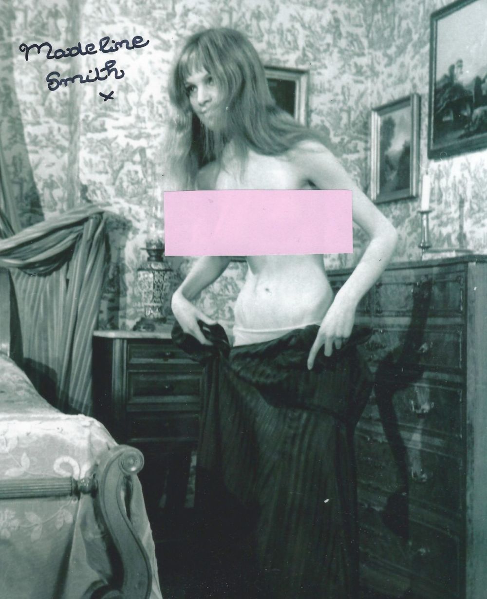 Lot 313: Madeline Smith signed 10x8 black and white glamour...