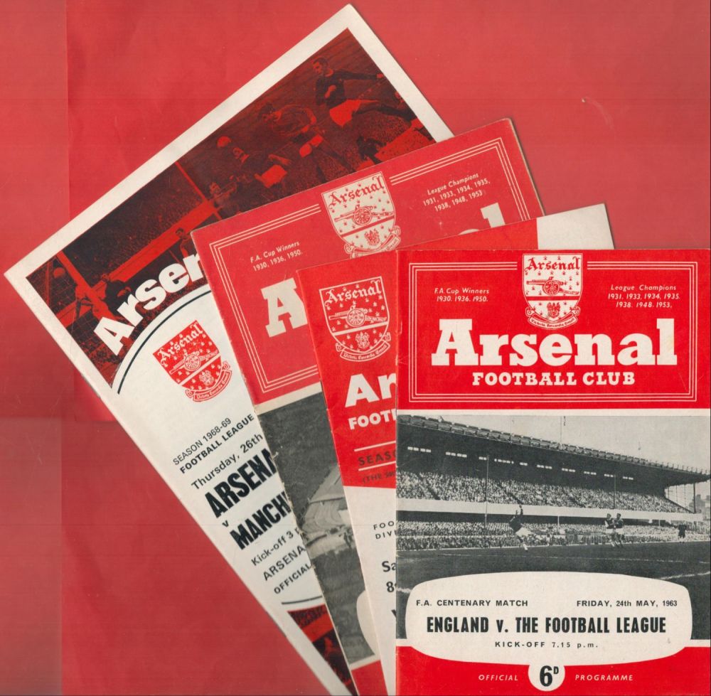 Lot 343: Arsenal FC Collection of 4 Vintage Matchday Programmes...