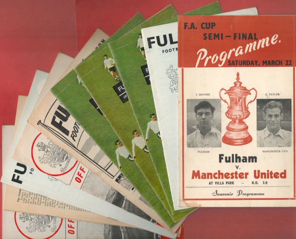 Lot 345: Fulham FC Collection of 12 Vintage Matchday Programmes....