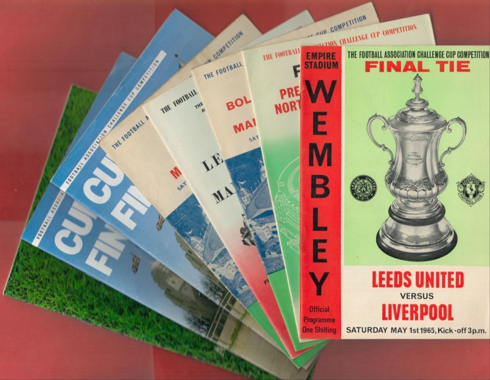 Lot 351: Football Collection of 8 Vintage Cup Final Ties...