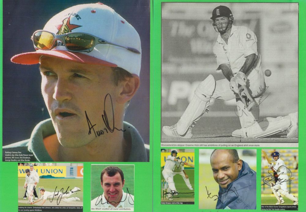 Lot 370: Cricket Collection 3 A4 sheets with affixed photos...