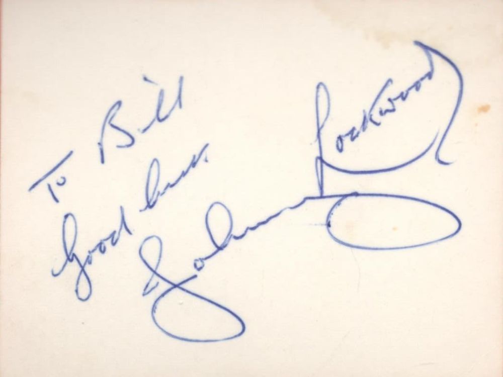Lot 416: British variety entertainer Johnny Lockwood Signed 3. 5...