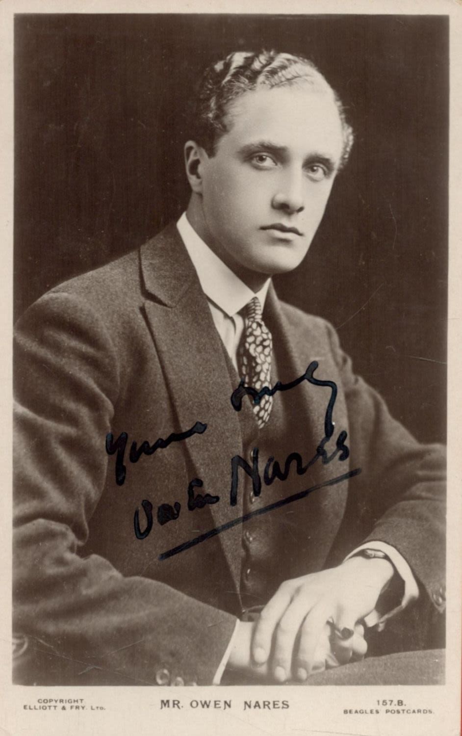 Lot 421: English Actor Owen Nares Signed 5. 5 x...