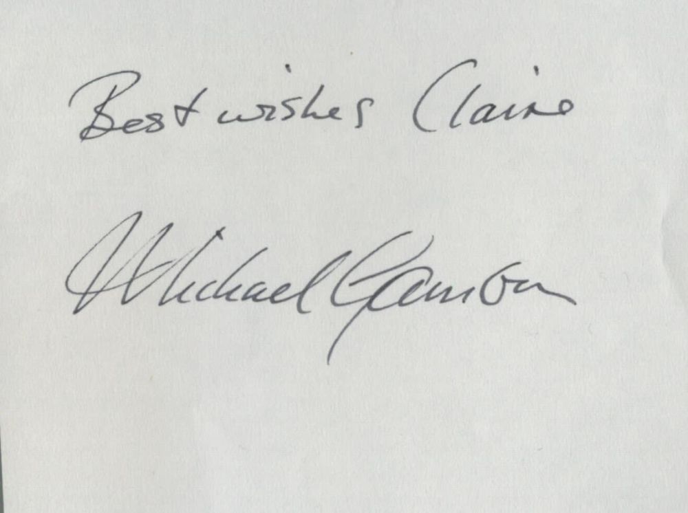 Lot 466: Michael Gambon signed white dedicated album page. Gambon...