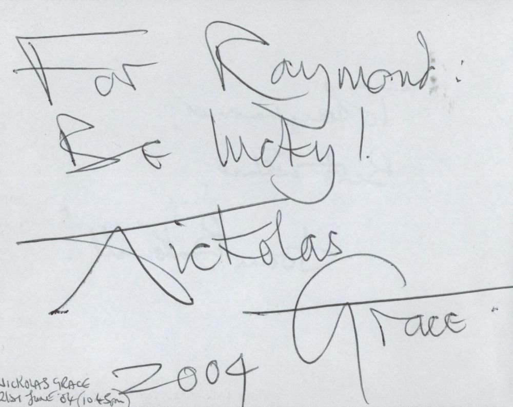 Lot 476: Nickolas Grace signed white album page with Joan...