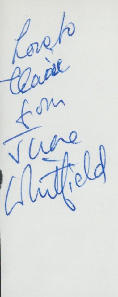 Lot 486: June Whitfield signed small album page cutting. Whitfield...