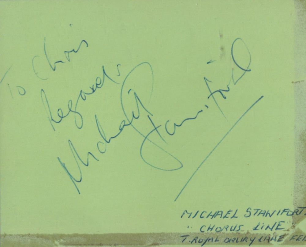 Lot 494: Michael Staniforth signed green album page. Staniforth was...