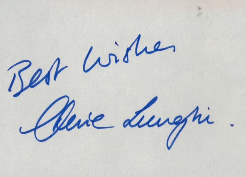 Lot 500: Cherie Lunghi signed white album page. Lunghi is...