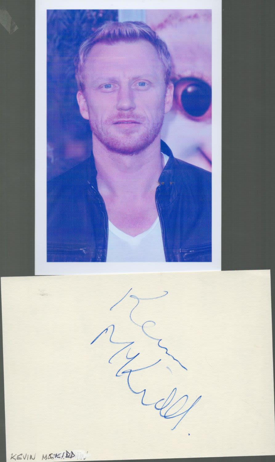 Lot 519: Kevin McKidd signed white album page and unsigned...