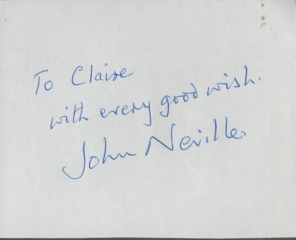 Lot 522: John Neville signed and dedicated white album page....