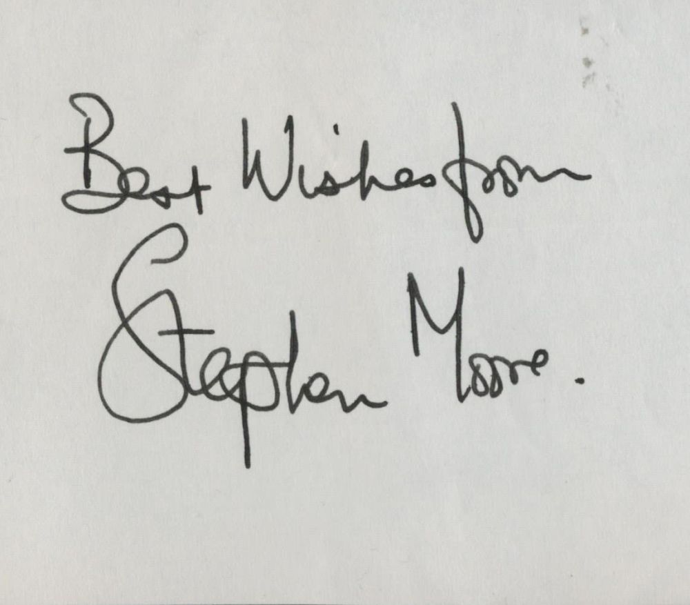 Lot 524: Stephen Moore signed white album page. Moore (11...