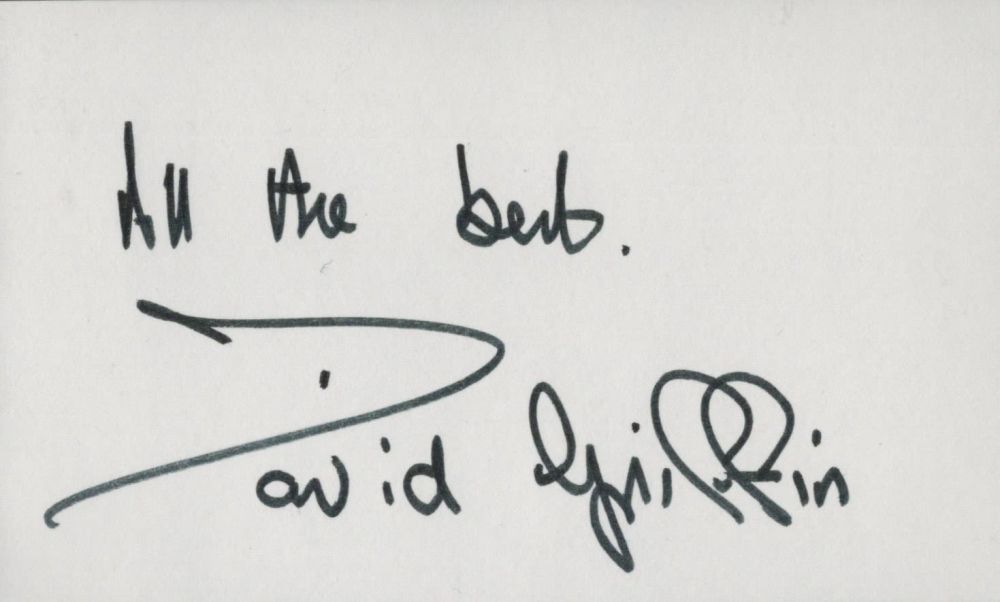 Lot 525: David Griffin signed white album page. Griffin (born...