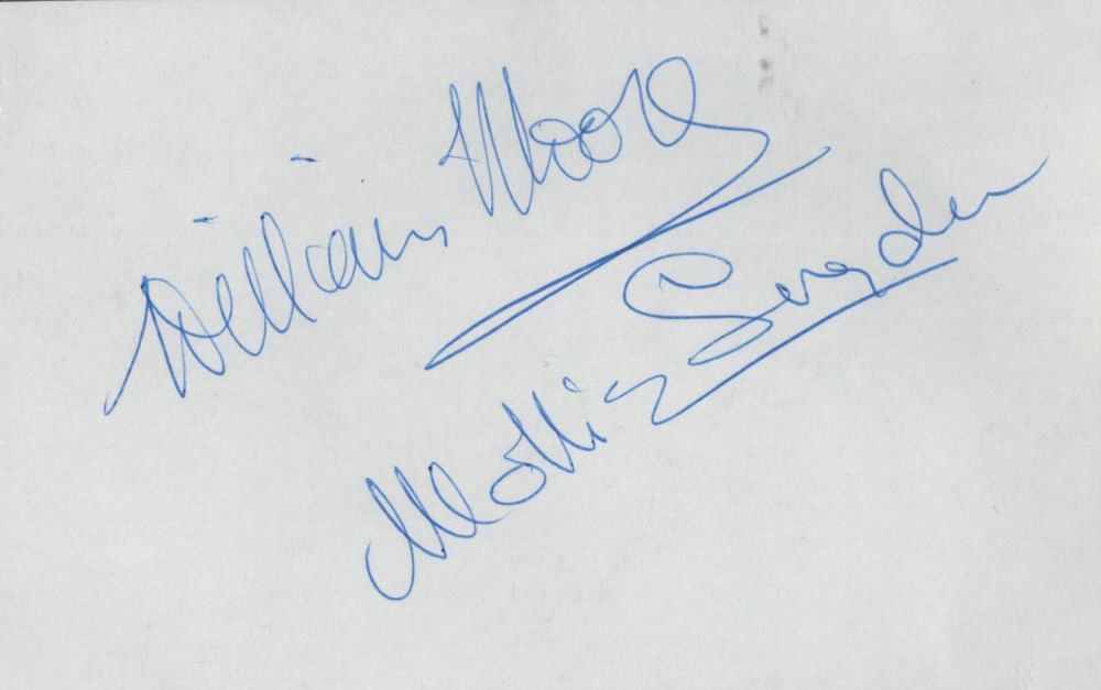 Lot 528: William Moore and Mollie Sugden signed white album...