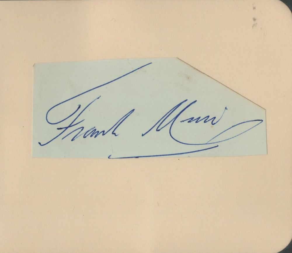 Lot 536: Frank Muir signed orange album page. Muir CBE...