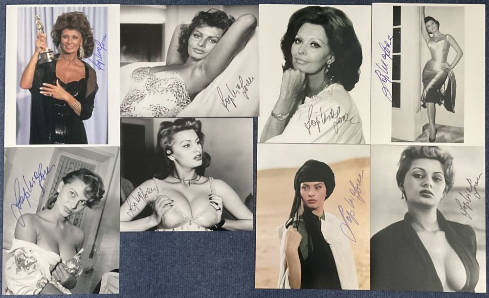 Lot 582: Sophia Loren Collection of 7 Signed 10x8 inch...