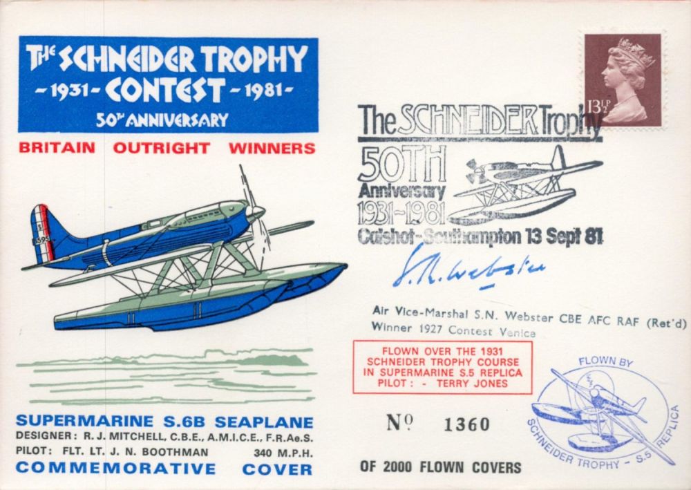 Lot 690: Air Vice Marshal SN Webster CBE AFC Signed...
