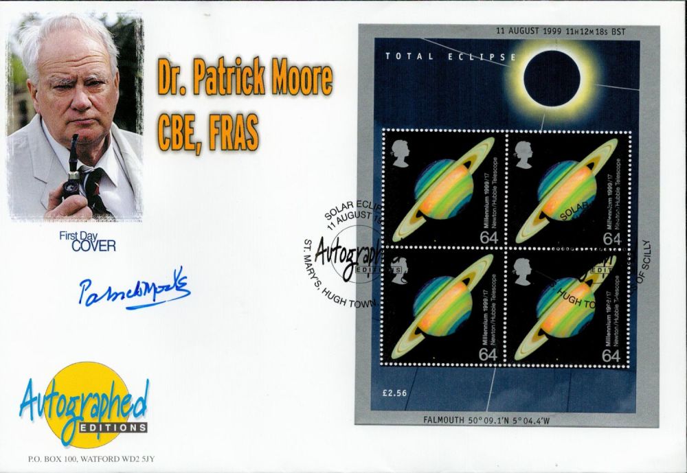 Lot 728: Patrick Moore signed Total Eclipse FDC St Marys...