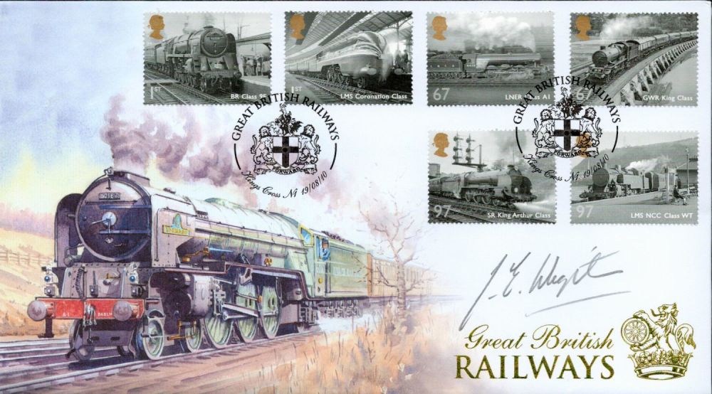 Lot 734: John Wigston signed Great British Railways FDC 19th...