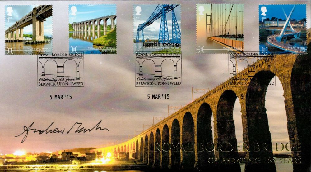 Lot 737: Andrew Martin signed Royal Border Bridge celebrating 165...
