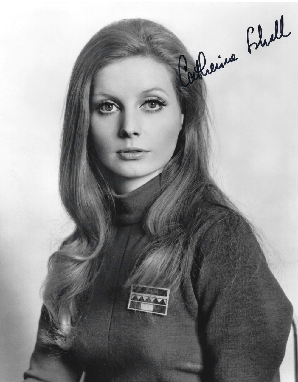 Lot 81: Catherine Schell signed 10x8 black and white photograph...