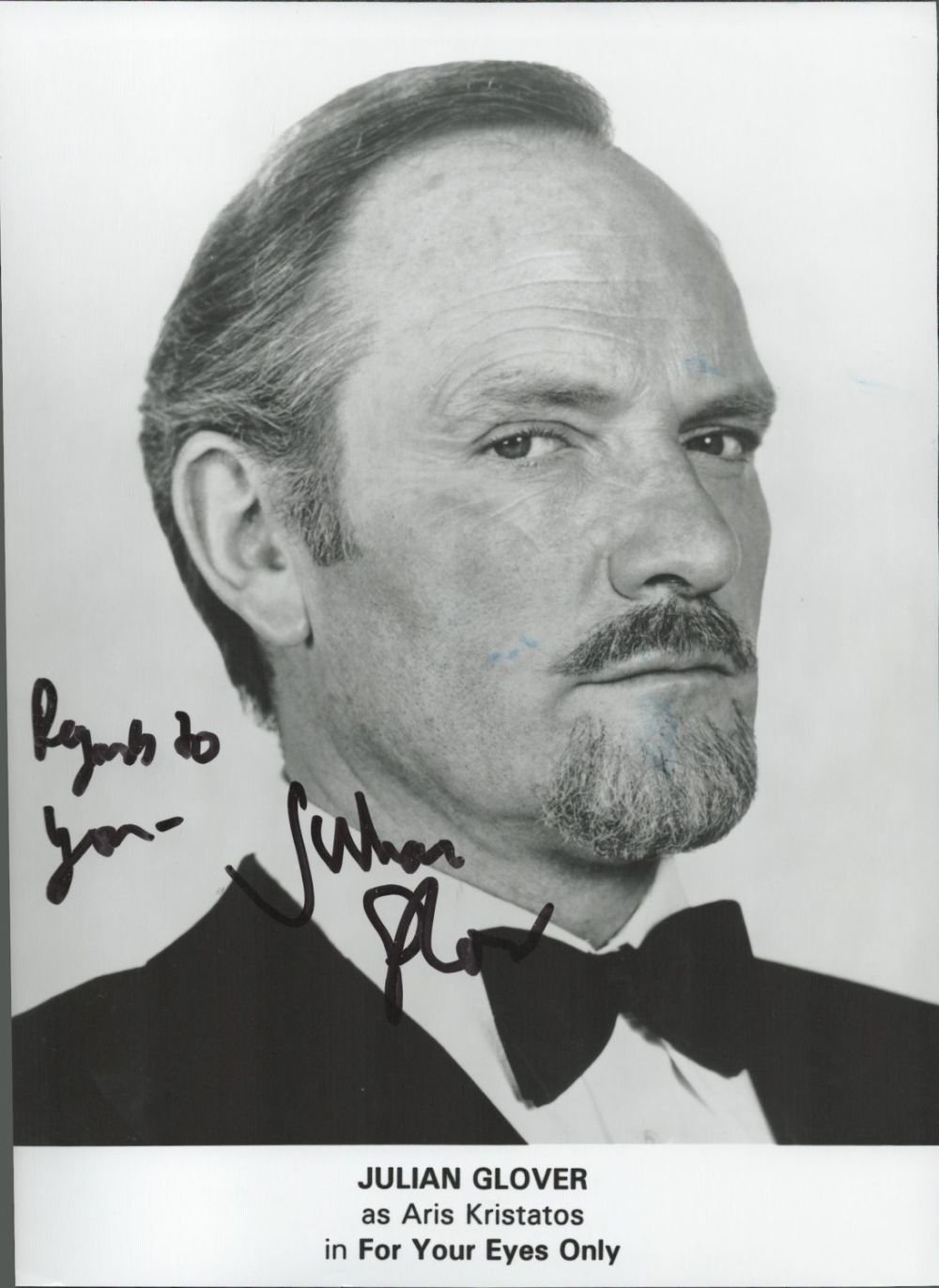 Lot 178: Actor, Julian Glover signed 8x6 black and white...