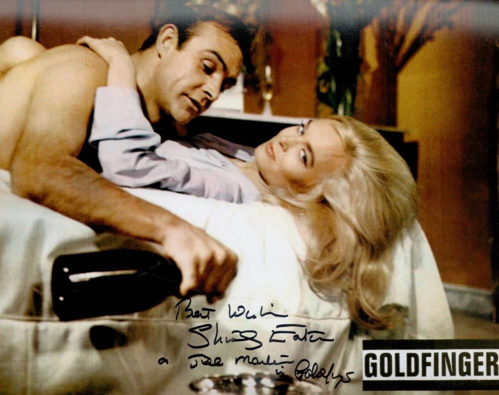 Lot 218: Goldfinger Shirley Eaton signed 10 x 8 inch...