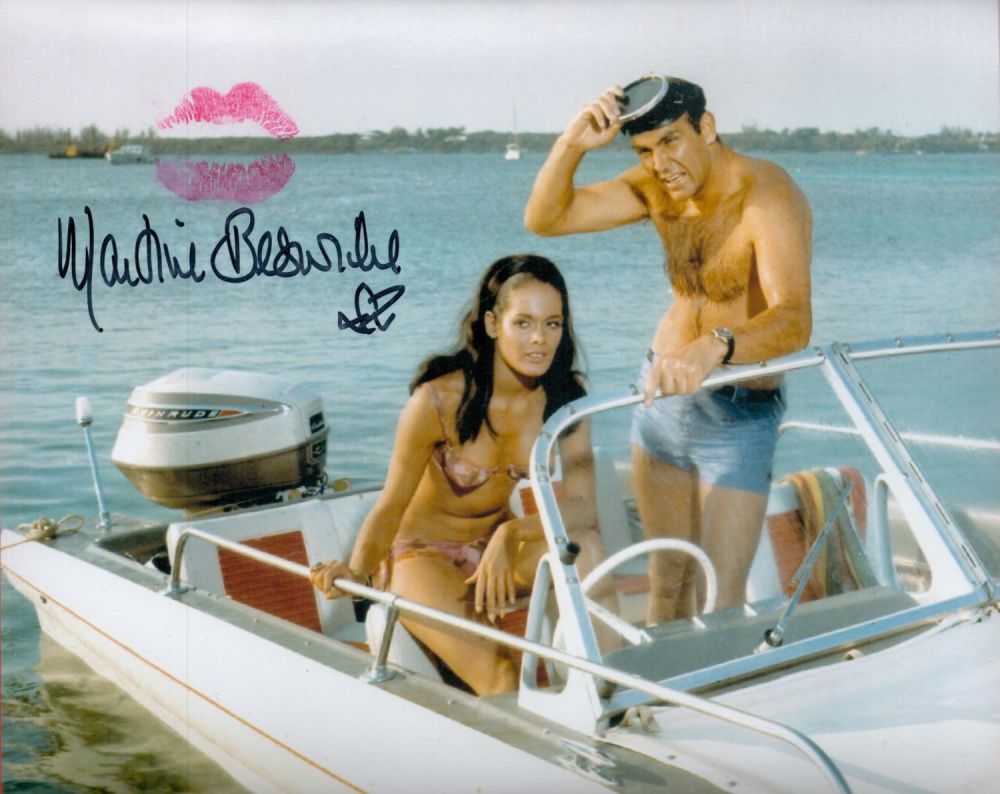 Lot 226: Martine Beswick signed 10 x 8 inch colour...