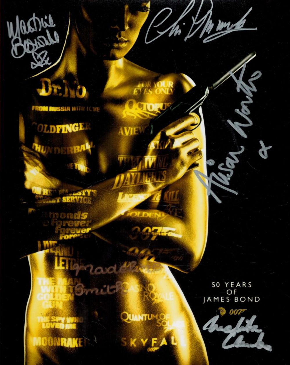 Lot 244: Five James Bond actors signed 10 x 8...