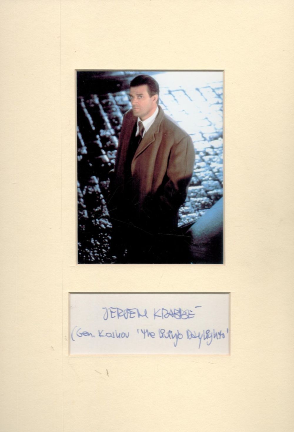 Lot 258: James Bond villain Jerome Krabbe signed card matted...