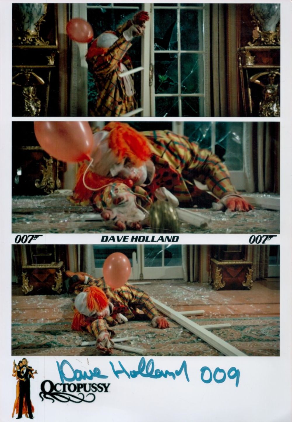 Lot 265: Dave Holland signed Octopussy 12x8 colour montage photo....